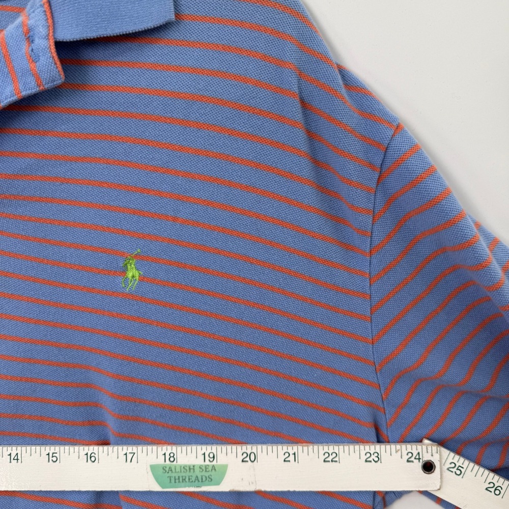 Vintage Polo Ralph Lauren Polo Shirt Mens XL Blue Orange Stripe Retro 90s Preppy - Picture 8 of 8